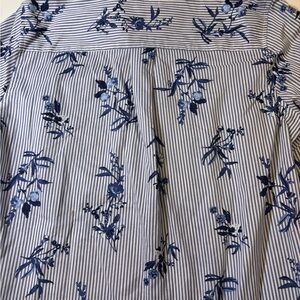 Blue Floral Striped Women’s Shirt